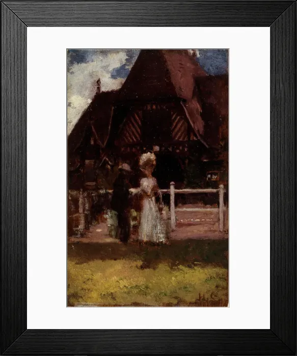 Framed Print : Étude pour un tableau non identifié, montrant l'hippodrome de Deauville, c1905. Creator: Henri Gervex Framed Print : Étude pour un tableau non identifié, montrant l'hippodrome de Deauville, c1905. Creator: Henri Gervex