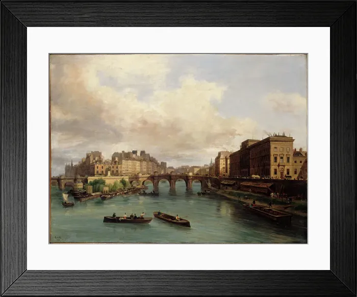 Framed Print : Ile de la Cite and the Quai Conti, seen from Passerelle des Arts, 1832. Creator: Unknown Framed Print : Ile de la Cite and the Quai Conti, seen from Passerelle des Arts, 1832. Creator: Unknown
