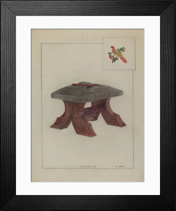 Framed Print : Foot Stool, c. 1936. Creator: Albert Camilli Framed Print : Foot Stool, c. 1936. Creator: Albert Camilli