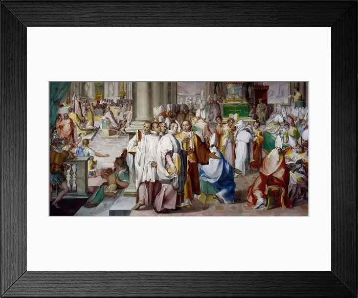 Framed Print : The Third Council of Constantinople, ca 1585-1590. Creator: Nebbia, Cesare (1536-1614) Framed Print : The Third Council of Constantinople, ca 1585-1590. Creator: Nebbia, Cesare (1536-1614)