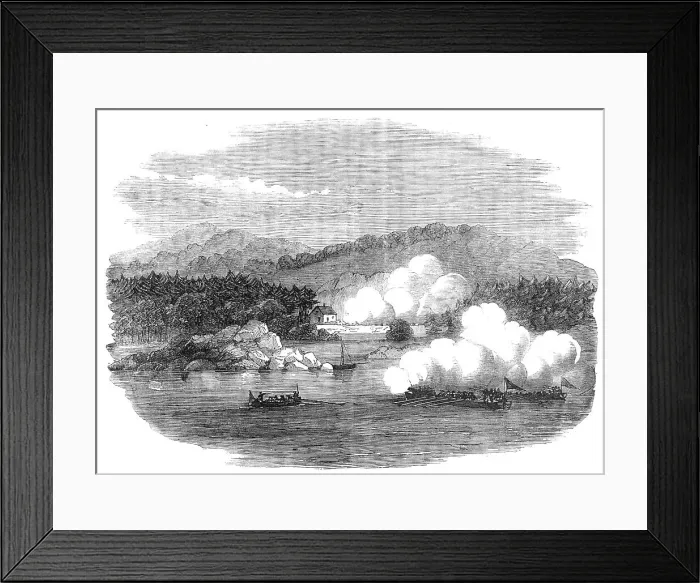 Framed Print : Boat Attack, by H.M.S. Gorgon on on of the Aland Isles, 1854. Creator: Unknown. Boat Attack, by H.M.S. Gorgon on on of the Aland Isles, 1854. Creator: Unknown Framed Print : Boat Attack, by H.M.S. Gorgon on on of the Aland Isles, 1854. Creator: Unknown. Boat Attack, by H.M.S. Gorgon on on of the Aland Isles, 1854. Creator: Unknown