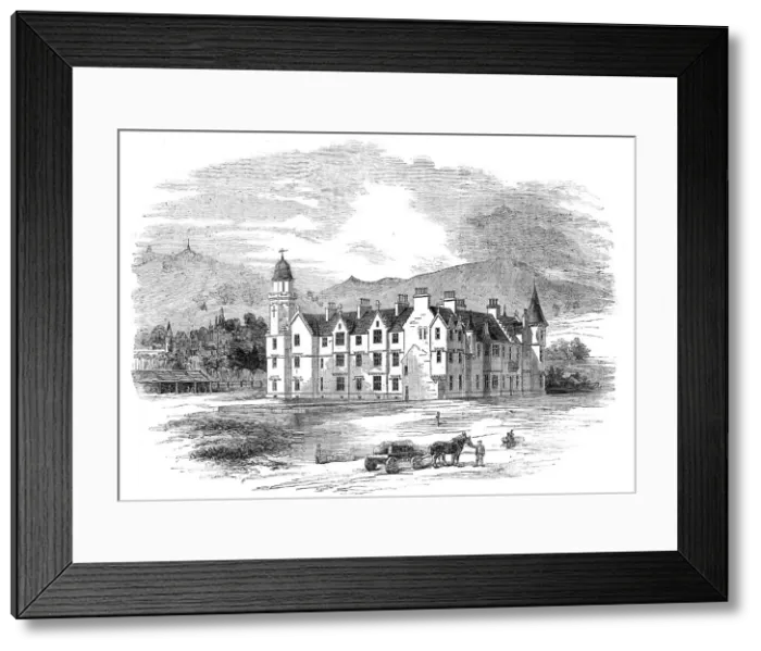 Framed Print : Her Majesty's New Castle of Balmoral, 1854. Creator: Unknown Framed Print : Her Majesty's New Castle of Balmoral, 1854. Creator: Unknown
