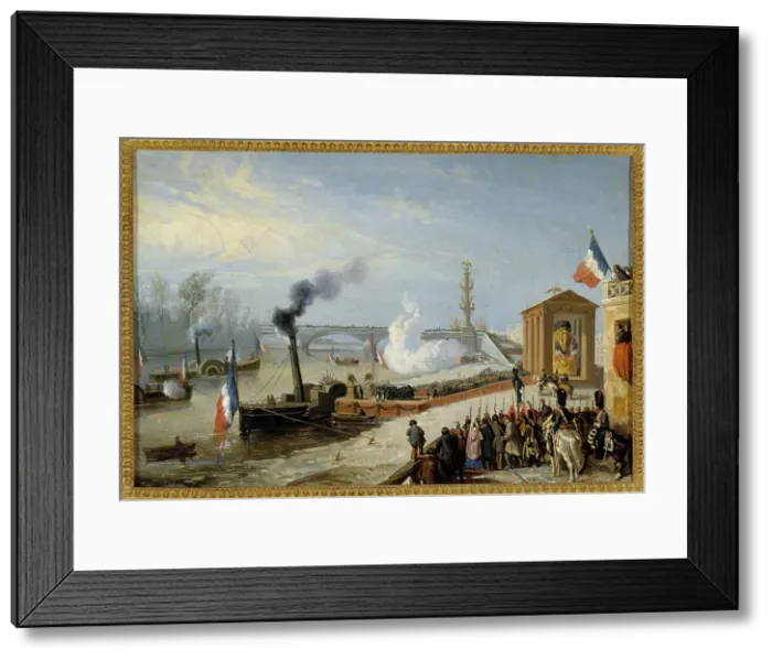 Framed Print : Landing of Napoleon I ashes in Courbevoie, December 15, 1840. Creator: Unknown