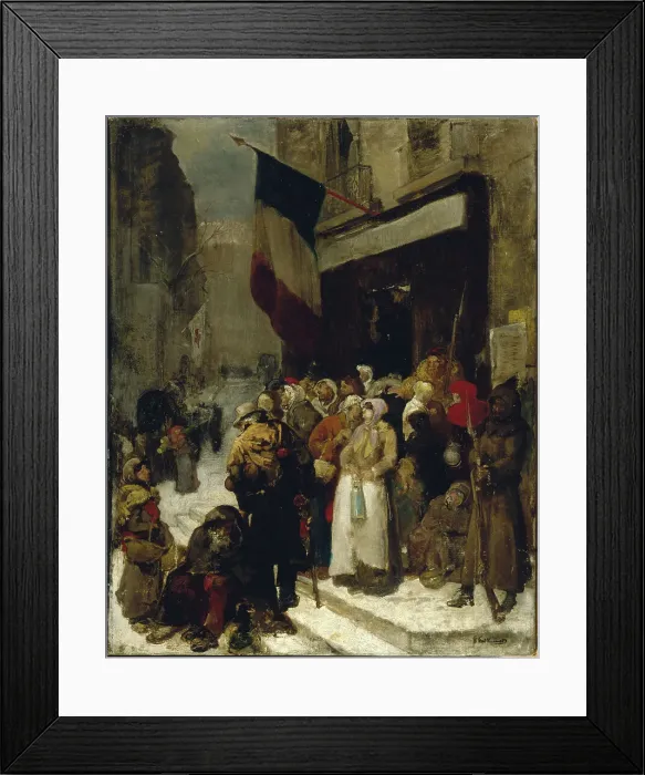 Framed Print : Cantine municipale au faubourg Saint-Martin, pendant le siège de Paris (1871), c1871. Creator: Gustave Guillaumet Framed Print : Cantine municipale au faubourg Saint-Martin, pendant le siège de Paris (1871), c1871. Creator: Gustave Guillaumet