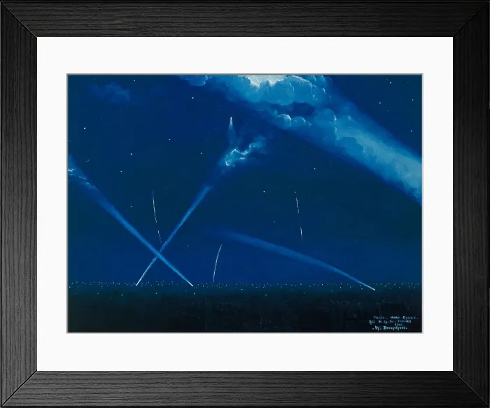 Framed Print : Last zeppelin raid, on the night of January 29 to 30, 1916. Creator: Unknown Framed Print : Last zeppelin raid, on the night of January 29 to 30, 1916. Creator: Unknown