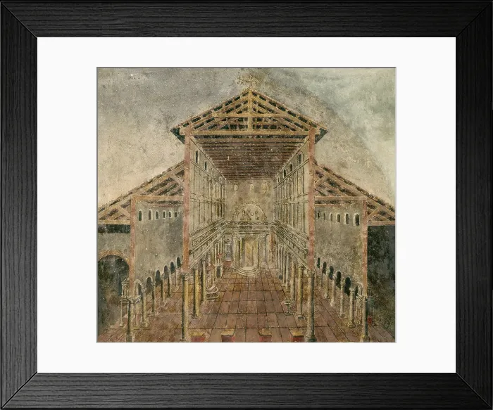 Framed Print : Constantine's Old St. Peter's Basilica as it looked in the 4th century, 1616. Creator: Ricci (Il Novara), Giovanni Battista (1537-1627) Framed Print : Constantine's Old St. Peter's Basilica as it looked in the 4th century, 1616. Creator: Ricci (Il Novara), Giovanni Battista (1537-1627)