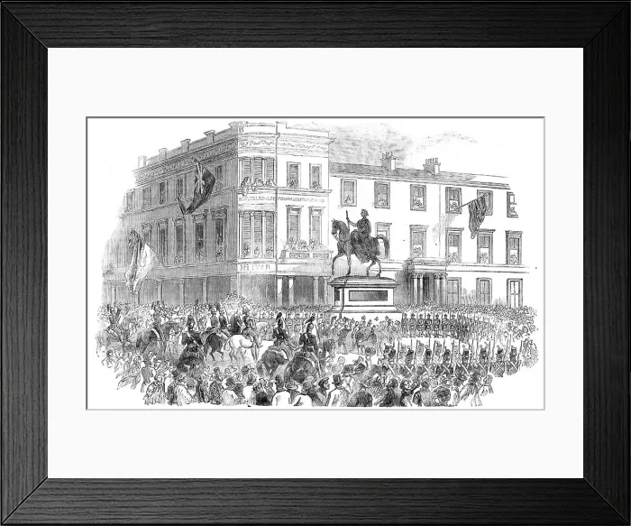 Framed Print : Inauguration of Marochetti's Statue of Her Majesty, at Glasgow, 1854. Creator: Unknown Framed Print : Inauguration of Marochetti's Statue of Her Majesty, at Glasgow, 1854. Creator: Unknown