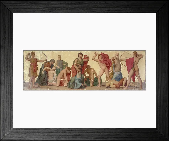Framed Print : Massacre of Niobids, composition from the atrium of the Pompean house of Prince Napoleon, c1860. Creator: Unknown Framed Print : Massacre of Niobids, composition from the atrium of the Pompean house of Prince Napoleon, c1860. Creator: Unknown