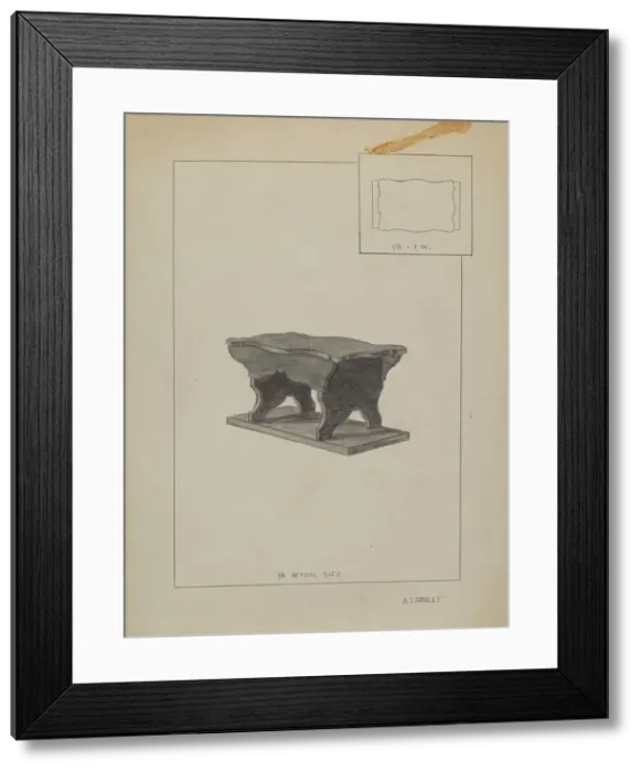 Framed Print : Child's Bench, c. 1936. Creator: Albert Camilli Framed Print : Child's Bench, c. 1936. Creator: Albert Camilli