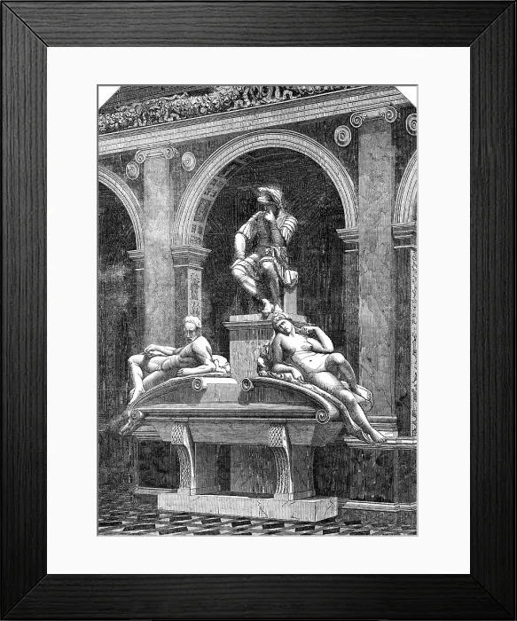 Framed Print : The Monument of Lorenzo de Medici, by Michael Angelo, in the Italian Court, at the Crystal... 1854. Creator: Unknown Framed Print : The Monument of Lorenzo de Medici, by Michael Angelo, in the Italian Court, at the Crystal... 1854. Creator: Unknown