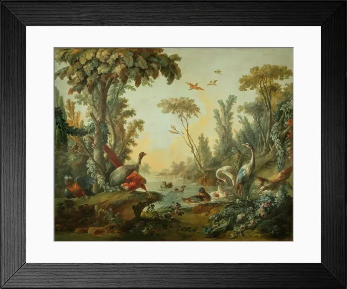 Framed Print : Paysage aux échassiers, between 1765 and 1770. Creators: Jean Baptiste Marie Huet, Jean-Honore Fragonard Framed Print : Paysage aux échassiers, between 1765 and 1770. Creators: Jean Baptiste Marie Huet, Jean-Honore Fragonard