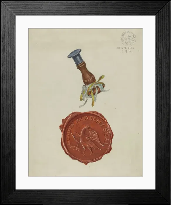 Framed Print : Bergen Academy Seal, c. 1936. Creator: Albert Camilli Framed Print : Bergen Academy Seal, c. 1936. Creator: Albert Camilli