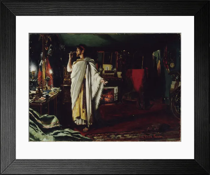 Framed Print : Mounet-Sully putting on makeup in her dressing room before a performance of Oedipus the King, 1893 Creator: Unknown. Mounet-Sully putting on makeup in her dressing room before a performance of Oedipus the King, 1893 Creator: Unknown