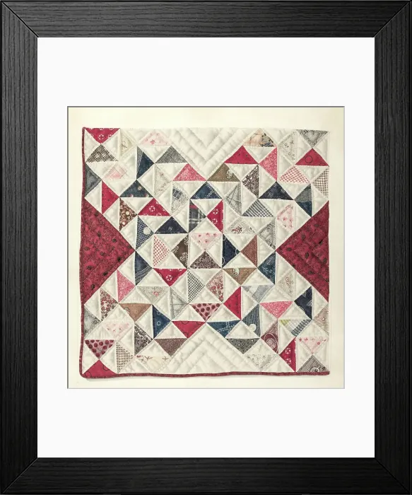 Framed Print : Patchwork Quilt, 1935 / 1942. Creator: Mae A. Clarke Framed Print : Patchwork Quilt, 1935 / 1942. Creator: Mae A. Clarke