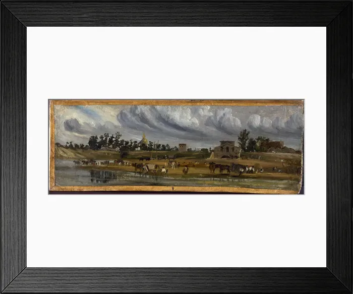 Framed Print : Bords de Seine à la barrière de la Cunette, près du Champ-de-Mars (1820), 1820. Creator: Paul Huet Framed Print : Bords de Seine à la barrière de la Cunette, près du Champ-de-Mars (1820), 1820. Creator: Paul Huet