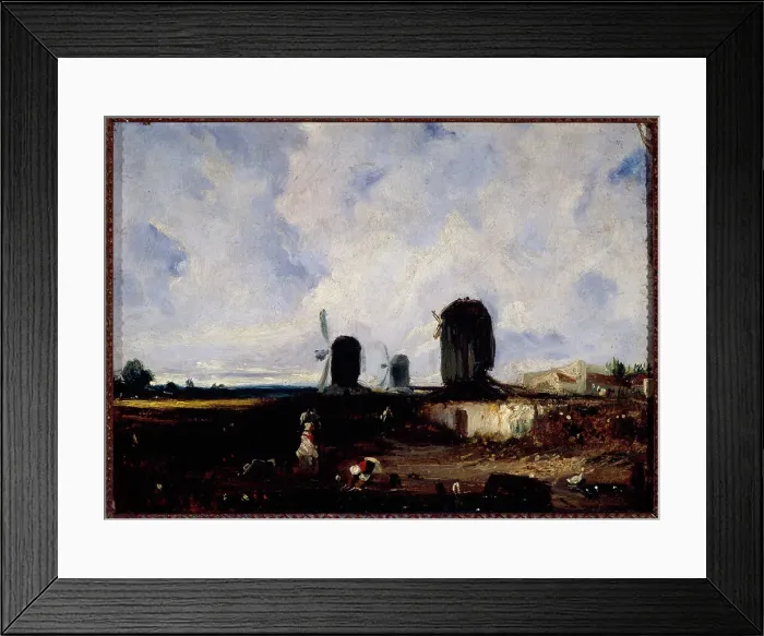 Framed Print : Moulins près de la Glacière, vers 1820, c1820. Creator: Paul Huet Framed Print : Moulins près de la Glacière, vers 1820, c1820. Creator: Paul Huet
