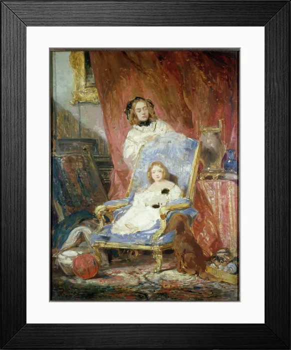 Framed Print : Portrait de Madame Isabey et de sa fille, c1840. Creator: Eugene Isabey Framed Print : Portrait de Madame Isabey et de sa fille, c1840. Creator: Eugene Isabey
