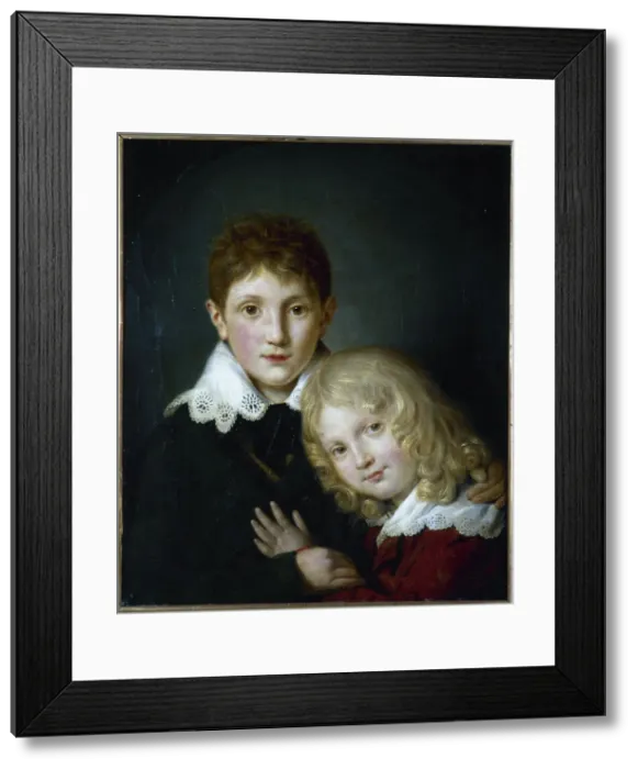 Framed Print : Paul (1804-1880) and Alfred (1810-1857) de Musset children, 1813. Creator: Unknown Framed Print : Paul (1804-1880) and Alfred (1810-1857) de Musset children, 1813. Creator: Unknown