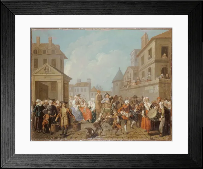Framed Print : Le Carnaval des rues de Paris, 1757. Creator: Etienne Jeaurat Framed Print : Le Carnaval des rues de Paris, 1757. Creator: Etienne Jeaurat