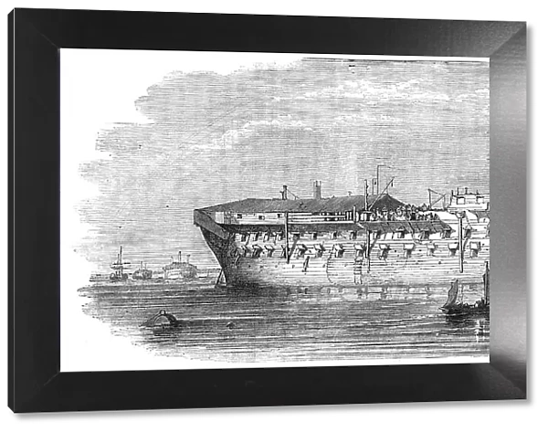'The Devonshire' Prison-ship, at Sheerness, 1854. Creator: Unknown. 'The Devonshire' Prison-ship, at Sheerness, 1854. Creator: Unknown