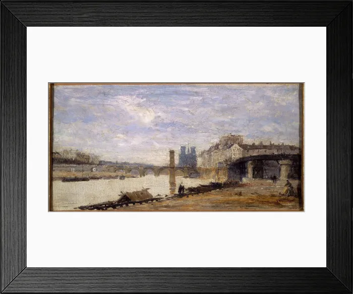 Framed Print : Pont de la Tournelle, the Ile Saint-Louis and pier, seen from Ile Louviers, c1877. Creator: Unknown Framed Print : Pont de la Tournelle, the Ile Saint-Louis and pier, seen from Ile Louviers, c1877. Creator: Unknown