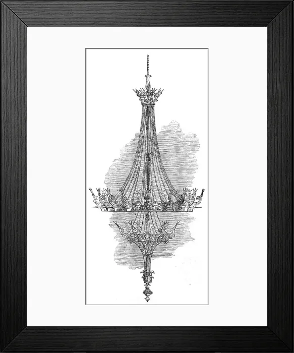 Framed Print : Gaselier in St. George's Hall, Liverpool, 1854. Creator: Unknown Framed Print : Gaselier in St. George's Hall, Liverpool, 1854. Creator: Unknown