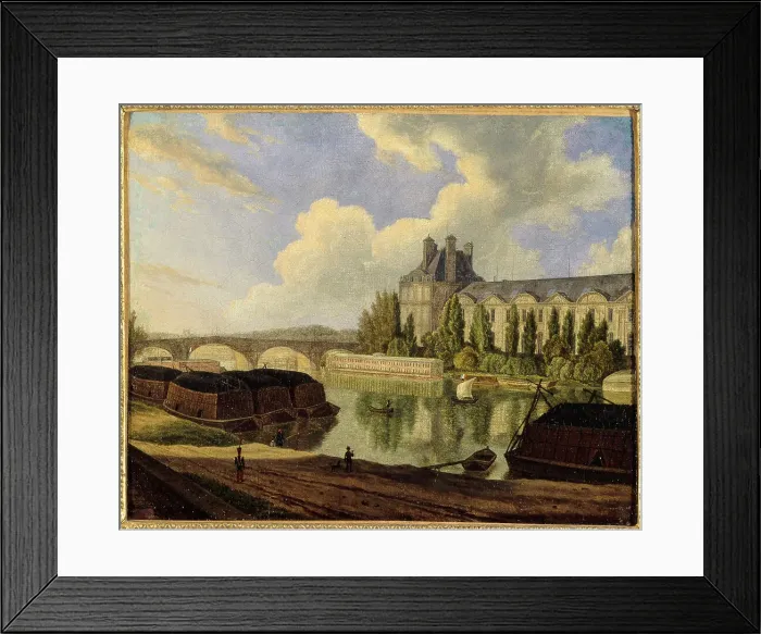 Framed Print : Pont Royal and the Pavillon de Flore, seen from Quai Voltaire, 1831. Creator: Unknown Framed Print : Pont Royal and the Pavillon de Flore, seen from Quai Voltaire, 1831. Creator: Unknown