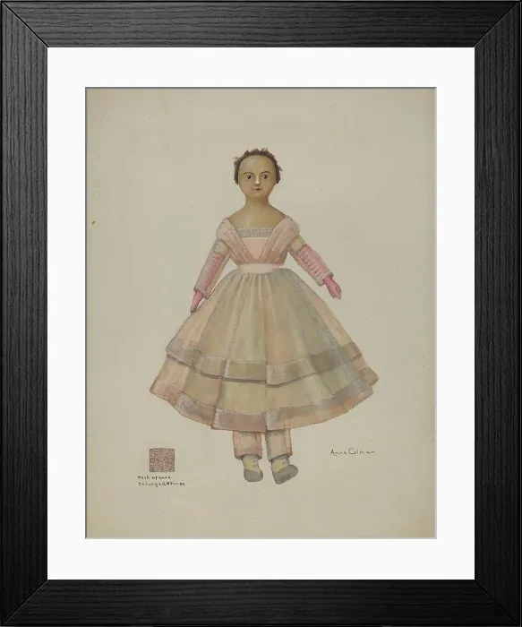 Framed Print : Doll - Martha Ann, c. 1937. Creator: Anne Colman. Doll - Martha Ann, c. 1937. Creator: Anne Colman Framed Print : Doll - Martha Ann, c. 1937. Creator: Anne Colman. Doll - Martha Ann, c. 1937. Creator: Anne Colman