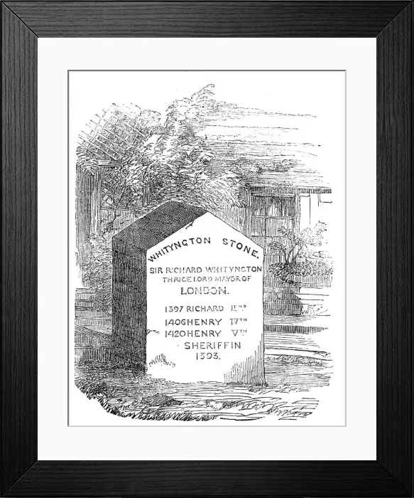 Framed Print : The Whityngton Stone, 1854. Creator: Unknown. The Whityngton Stone, 1854. Creator: Unknown Framed Print : The Whityngton Stone, 1854. Creator: Unknown. The Whityngton Stone, 1854. Creator: Unknown