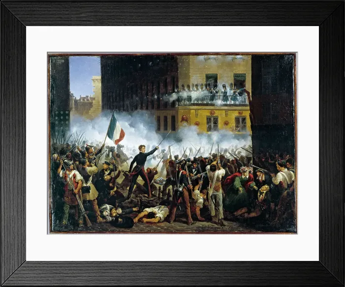 Framed Print : Combat de la rue de Rohan, le 29 juillet 1830, 1831. Creator: Hippolyte Lecomte Framed Print : Combat de la rue de Rohan, le 29 juillet 1830, 1831. Creator: Hippolyte Lecomte