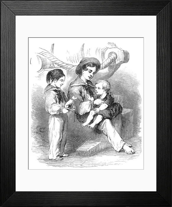 Framed Print : Bulgarian Children, wounded at Kustendjeh, 1854. Creator: Unknown Framed Print : Bulgarian Children, wounded at Kustendjeh, 1854. Creator: Unknown
