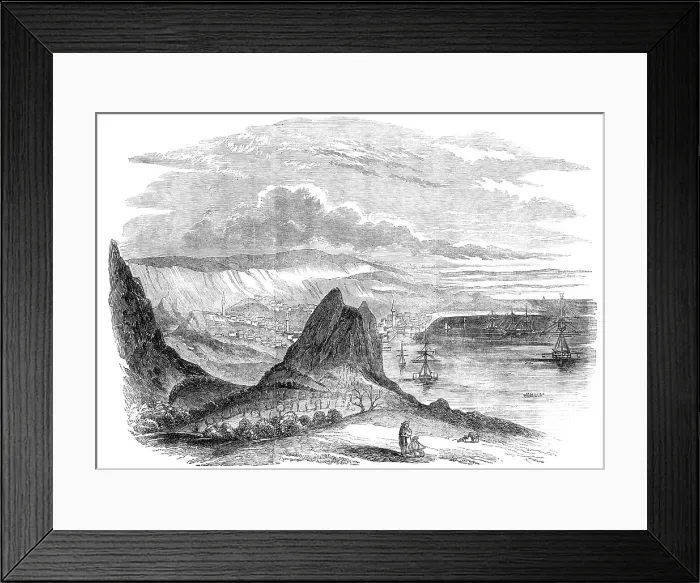 Framed Print : Kavarna Bay, and Town of Baltschik, 1854. Creator: Unknown Framed Print : Kavarna Bay, and Town of Baltschik, 1854. Creator: Unknown