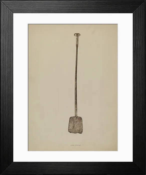 Framed Print : Flue Shovel, c. 1937. Creator: John Cooke Framed Print : Flue Shovel, c. 1937. Creator: John Cooke