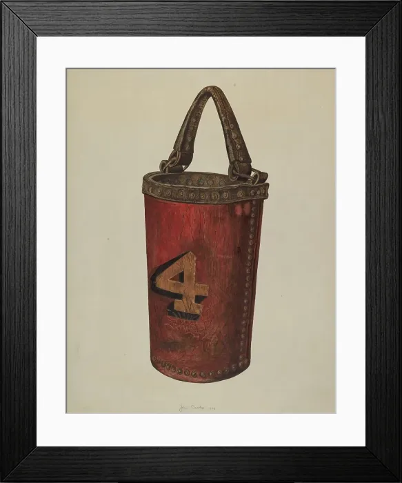 Framed Print : Fire Bucket, 1938. Creator: John Cooke