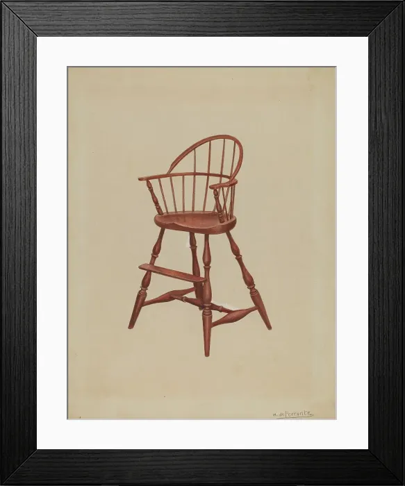 Framed Print : Infant's High Chair, c. 1937. Creator: Mario De Ferrante Framed Print : Infant's High Chair, c. 1937. Creator: Mario De Ferrante