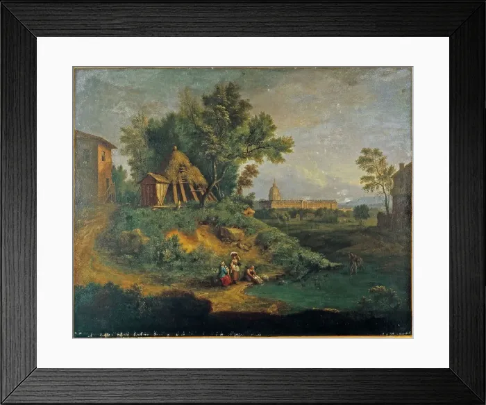 Framed Print : L'Hôtel Royal des Invalides, vu de la Grenouillère, between 1701 and 1725. Creator: Francisque Millet