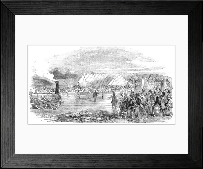 Framed Print : Opening of the Great North of Scotland Railway - The Huntly Station, 1854. Creator: Unknown Framed Print : Opening of the Great North of Scotland Railway - The Huntly Station, 1854. Creator: Unknown