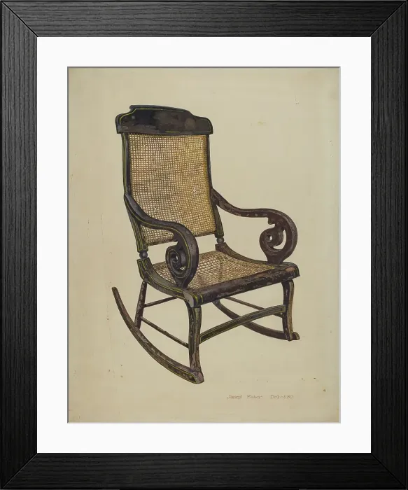 Framed Print : Rocking Chair, c. 1942. Creator: James Fisher Framed Print : Rocking Chair, c. 1942. Creator: James Fisher