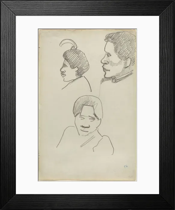 Framed Print : Tahitian Heads, c. 1891 / 1893. Creator: Paul Gauguin Framed Print : Tahitian Heads, c. 1891 / 1893. Creator: Paul Gauguin