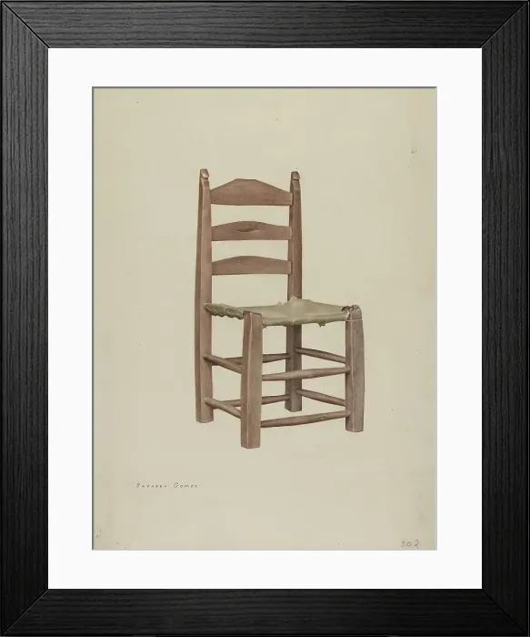 Framed Print : Rawhide Bottomed Chair, 1940. Creator: Rafaela Gomez Framed Print : Rawhide Bottomed Chair, 1940. Creator: Rafaela Gomez