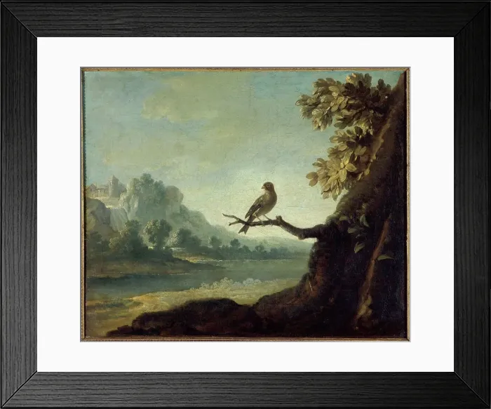 Framed Print : Paysage avecun oiseau, 1730. Creator: Jean-Baptiste Oudry Framed Print : Paysage avecun oiseau, 1730. Creator: Jean-Baptiste Oudry