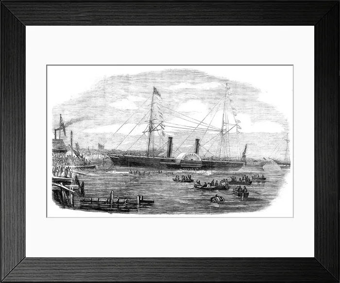 Framed Print : Launch of the Australian Steam-ship Pacific, at Millwall, 1854. Creator: Unknown. Launch of the Australian Steam-ship Pacific, at Millwall, 1854. Creator: Unknown Framed Print : Launch of the Australian Steam-ship Pacific, at Millwall, 1854. Creator: Unknown. Launch of the Australian Steam-ship Pacific, at Millwall, 1854. Creator: Unknown