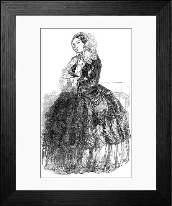 Framed Print : Paris Fashions for October, 1854. Creator: Unknown Framed Print : Paris Fashions for October, 1854. Creator: Unknown