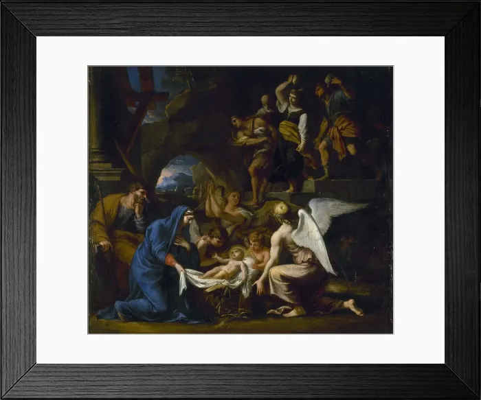 Framed Print : La Nativité, 1652. Creator: Charles Poerson Framed Print : La Nativité, 1652. Creator: Charles Poerson