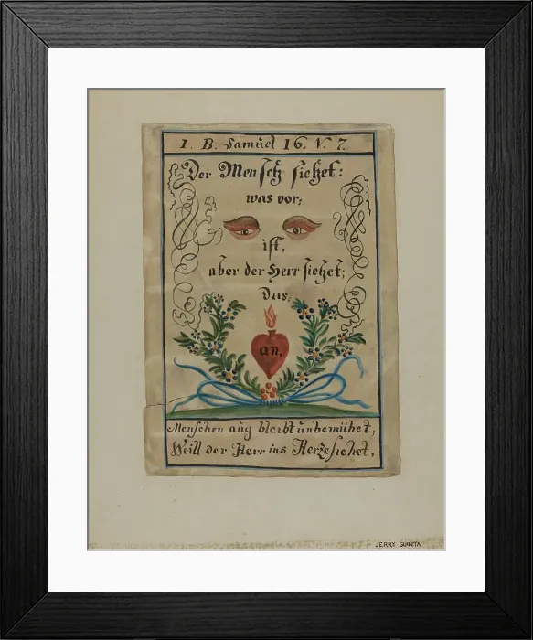 Framed Print : Pa. German Illustrated Fractur, c. 1939. Creator: Jerry Guinta Framed Print : Pa. German Illustrated Fractur, c. 1939. Creator: Jerry Guinta