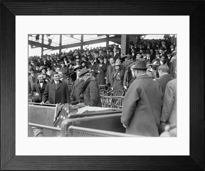 Framed Print : Baseball - Professional; Wilson Entering Box, 1913. Creator: Harris & Ewing. Baseball - Professional; Wilson Entering Box, 1913. Creator: Harris & Ewing Framed Print : Baseball - Professional; Wilson Entering Box, 1913. Creator: Harris & Ewing. Baseball - Professional; Wilson Entering Box, 1913. Creator: Harris & Ewing