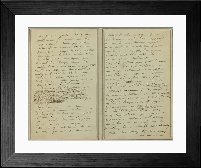 Framed Print : Manuscript Pages [verso], 1884-1888. Creator: Paul Gauguin