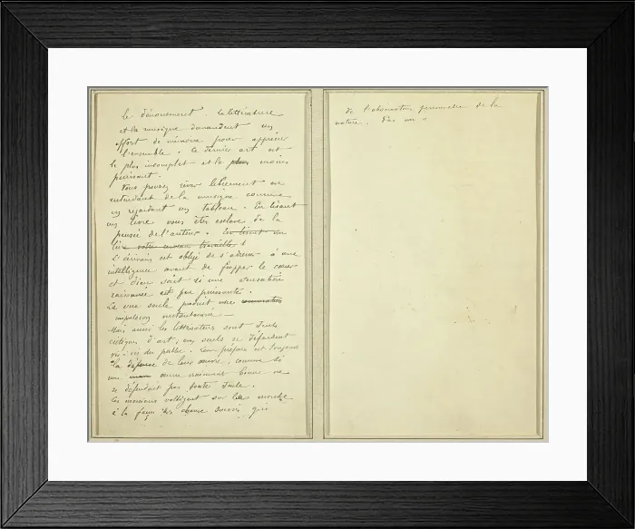 Framed Print : Manuscript Pages [verso], 1884-1888. Creator: Paul Gauguin