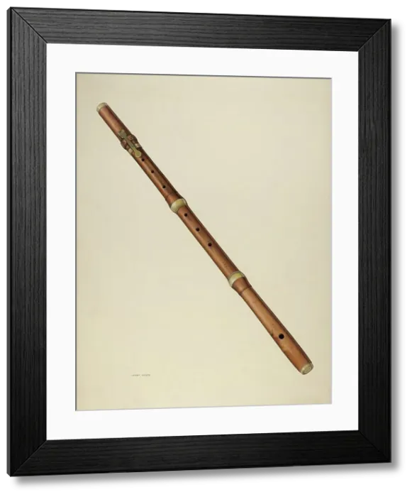 Framed Print : Zoar Flute Recorder, c. 1938. Creator: Jerry Guinta Framed Print : Zoar Flute Recorder, c. 1938. Creator: Jerry Guinta