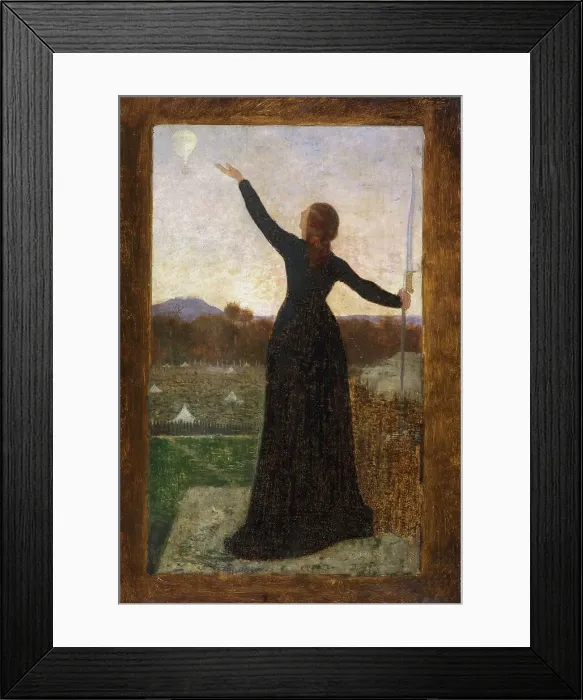 Framed Print : Le Ballon ('La Ville de Paris investie, confie à l'air son appel à la France'). Allégorie... c1870. Creator: Pierre Puvis de Chavannes. Le Ballon ('La Ville de Paris investie) Framed Print : Le Ballon ('La Ville de Paris investie, confie à l'air son appel à la France'). Allégorie... c1870. Creator: Pierre Puvis de Chavannes. Le Ballon ('La Ville de Paris investie)